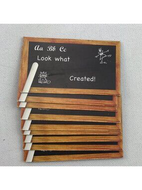 Set Of 10 Mini Chalkboard Magnets "Look What I Created!" Design Kids Art Display